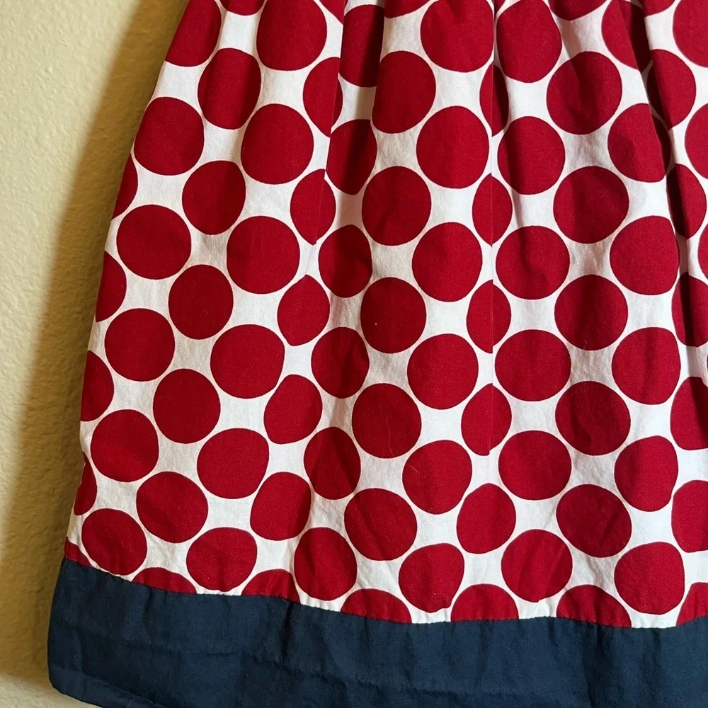 Threads Red Polka Dot Lined Cotton Dress